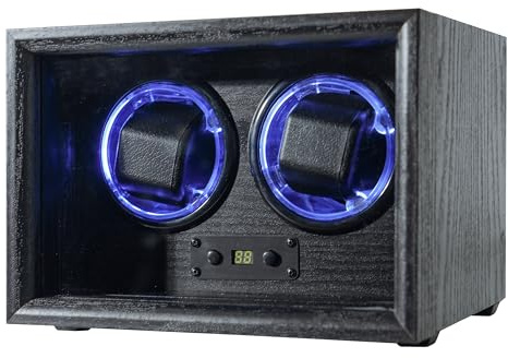 RYLENE Caricatore per orologi automatici 3/6, carica orologi automatico, 4 modalità di rotazione con luce a LED, alimentato tramite USB, regalo da uomo, silenzioso motore Mabuchi