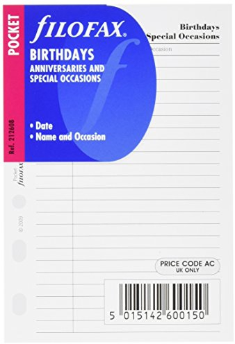 Filofax Pocket Geburtstage englisch