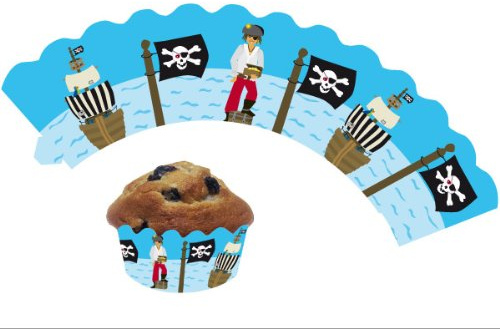 DH-Konzept 12 Piraten/Kinderpiraten - Cupcake Deko Banderolen Muffinförmchen Muffin Förmchen Kindergeburtstag Geburtstag Pirat Party Kuchen
