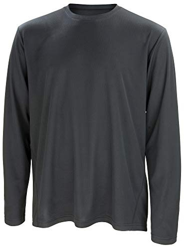 Spiro Mens Sports Quick-Dry Long Sleeve Performance T-Shirt (S) (Black)