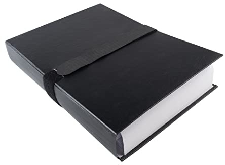 Exacompta 621E Aktenmappe aus Balacron mit dehnbarem Faltenrücken und Klettverschlußband für DIN A4 1 Stück schwarz Sammelmappe Dokumentenmappe Ideal für Büro