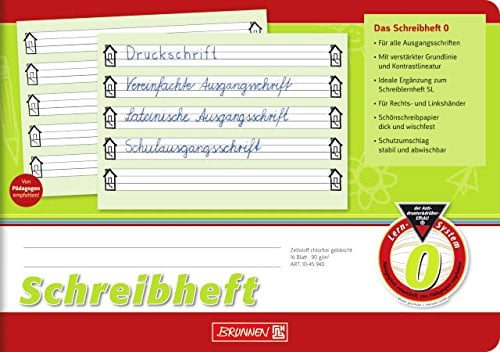 Schreibheft/Schulheft LINEATUR 0 (Din A5-16 Blatt/quer) SCHÖNSCHREIBPAPIER
