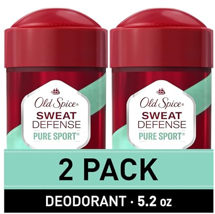 Old Spice Antiperspirant and Deodorant for Men, 24/7 Sweat and Odor Protection, Legendary Fragrance, Sweat Defense, Pure Sport Plus, 2.6 oz Twin Pack