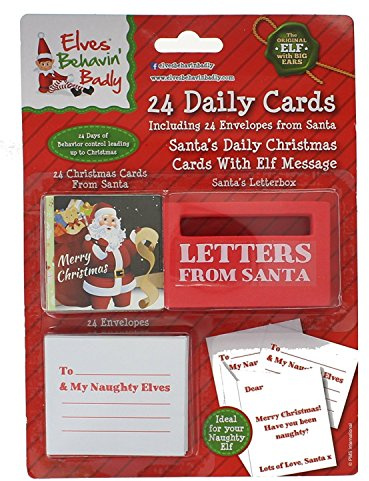 PMS 24 DAILY CHRISTMAS CARDS FROM SANTA W/ENVELOPES & LETTER