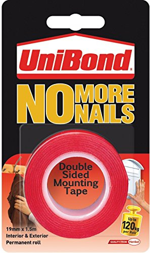 3 X UniBond No More Nails Permanent Roll - 19 mm x 1.5 m Mounting Tape
