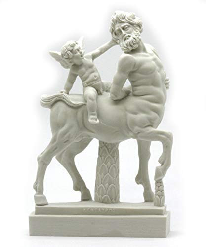 Greekartshop Statue aus griechischem römischen Marmor, Zentaur und Amor, Mythologie, 22,9 cm
