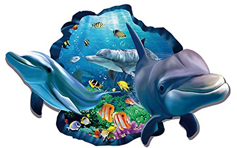 Originaltree-60 x 90 cm Unterwasserwelt Dolphin Fish Wandaufkleber Kinder Schlafzimmer Home Decor