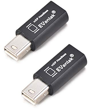 EVanlak Mini DP Dummy disport Premium Aluminum Display Emulator take Advantage of a high end Graphics Card remotely fit Headless 1080@60Hz- 3840x2160@17hz-2pack…