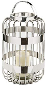 Fink - Cameron - Windlicht - Edelstahl mit Glas - Maße (ØxH): 25,5 x 39,5 cm