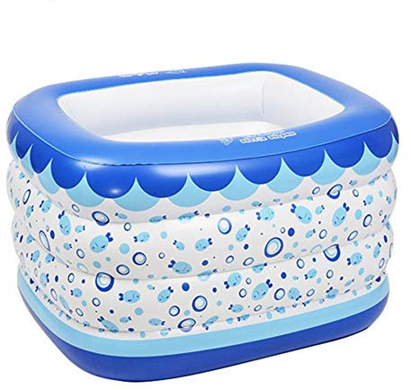 Piscina Inflable para Niños, Piscina Inflable Familiar Swim Center con Fondo De Burbujas Antideslizante, Bañera Inflable Plegable para Adultos, Piscina Inflable para Niños, 118X103x74cm