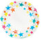 Talking Tables Paquete de 12 platos de papel de estrellas de colores | Inicio Reciclable, Ecológico, Unisex | Vajilla desechable para cumpleaños de niños, picnic, barbacoa, artesanía