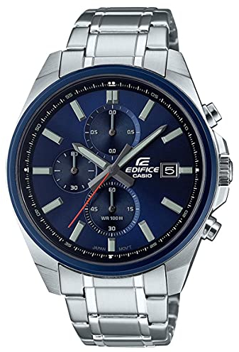 Casio Unisex-Erwachsene Chronograph Quartz Uhr mit Edelstahl Armband EFV-610DB-2AVUEF