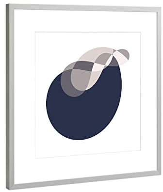 artboxONE Poster mit Rahmen Silber 50x50 cm Elegant Spot Grey von Sasha Lend - gerahmtes Poster