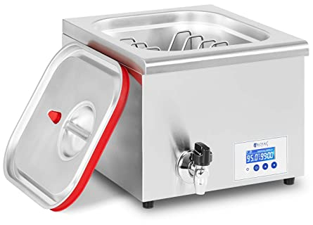 Royal Catering RCPSU-500 Cuiseur Sous Vide Appareil De Cuisson Basse Température Professionnel (500 W, 16 l, 30-95 °C, LCD, Minuterie 1 min - 99 h)