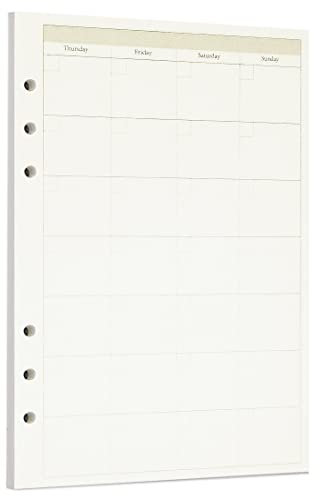 Zelten Lose-Blatt-Lochpapier-Nachfüllpackungen Papier für 6-Loch-Binder Persönlicher Organizer Tagebuch Notizbuch Nachfüllbarer Planer, Monthly Planner, A5/6 Hole