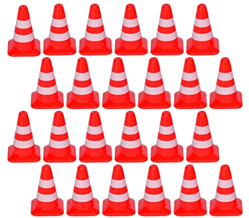 Toddmomy 40pcs Mini Pylonen: Miniatur Verkehrskegel Kinder Pylonen Leitkegel Spielzeug für Autobahn Straße Modellbau Micro Landschaft Puppenhaus Feengarten Zubehör