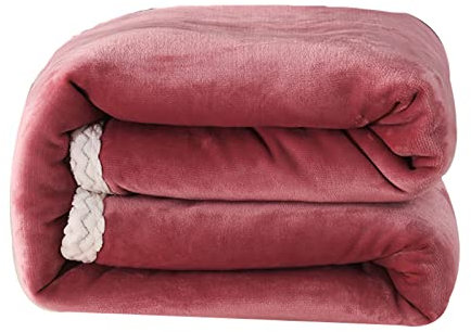 Flauschige Kuscheldecke Wohndecke Fleecedecke, Extra Weich Warm Schlafdecke Plüschdecke, Felldecke Für Bett Sofa Schlafzimmer Büro,Pink-59x79/150x200cm