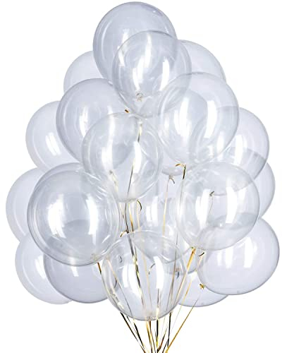 50 Stück 12 Zoll Luftballons Transparente, Transparente Latex Helium ballons für Party Deko(Ø 30 cm)