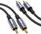 MOSWAG Câble Stéréo RCA, RCA Mâle vers Mâle Stéréo Câble Audio Auxiliaire Subwoofer 3m, Plaqué or 24 Carats en Nylon Tressé pour Home Cinéma Audio HDTV Haut Parleurs de Voiture