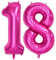Hot Pink Number 18 Balloons, 40 Inch Hot Pink Helium Foil Number 18 Balloons, Large Number Age Balloon Self Inflating for Boys Girls 18th Birthday Wedding Anniversary Party Decorations(Digital 18)