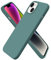 ORNARTO Compatible with iPhone 14 Case 6.1, Slim Liquid Silicone 3 Layers Full Covered Soft Gel Rubber Case Cover 6.1 inch-Pine Green
