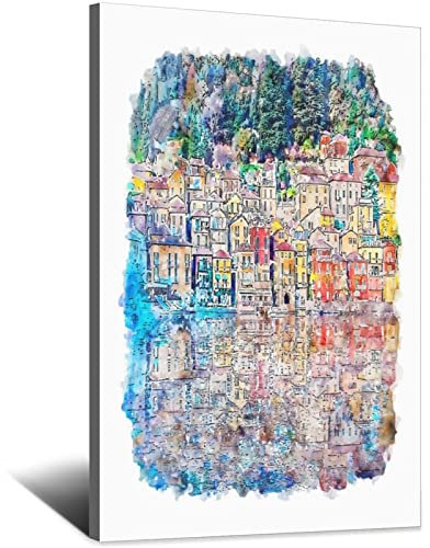 Vintage Lake Como Reiseposter Leinwand Wandkunst Poster Dekor Malerei Poster