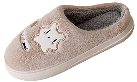 Hausschuhe Damen PlüSch Warme Winter Hausschuhe Slide Flip Flop Warm Filz rutschfest Schlappen Filzpantoffeln Hüttenschuhe Slippers Geschlossen Winterhausschuhe Hausschuhe Schlappen