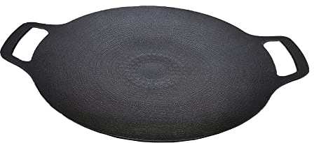 Korean BBQ Grill Pan Nonstick Pan Round Griddle Pan for Pancakes, BBQ, Pizza Pan with Handles (34cm)