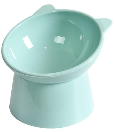 Galer Raised Cat Bowl, Elevated Cat Bowls with Stand, Anti Vomit Cat Food Bowl Ergonomic Cat Feeder, 15° Tilted (Blue)