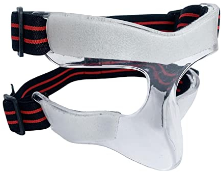 LOVIVER Sport-Nasenschutz, Basketball-Maske mit Polsterung, Verstellbarer Gummiband, Baseball-Gesichtsschutz für gebrochene Nase, Nasenschutz für Übungen, Halbgesichtiges rotes Seil
