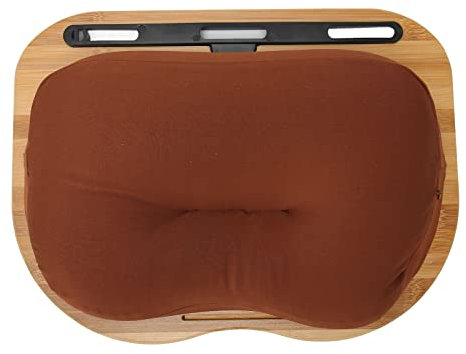 Tragbarer Laptop-Tisch, Holz-Laptop-Schreibtisch für Bis zu 15,6-Zoll-Laptops, Laptop Ständer Bett mit Kissenkissen zum Arbeiten, Schreiben, Zeichnen