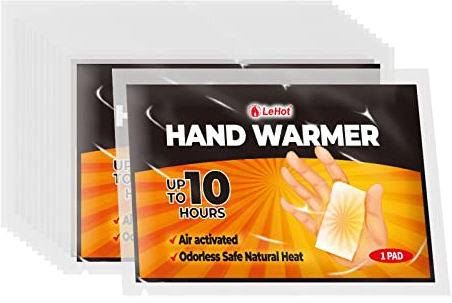 Lehot Hand Warmers - 60 Pack Disposable, Up to 10 Hours of Safe and Continuous Heat, Perfect for Outdoor Activities and Emergencies