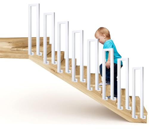 U-förmiger Treppenhandlauf, Handläufe Treppen, Treppengeländer Außen, Glasgeländer Nordische Moderne Seitlic Angebrachtes Schmiedeeisernes, Geländer Treppe für Villen, Wohnungen (100cm, Weiß)