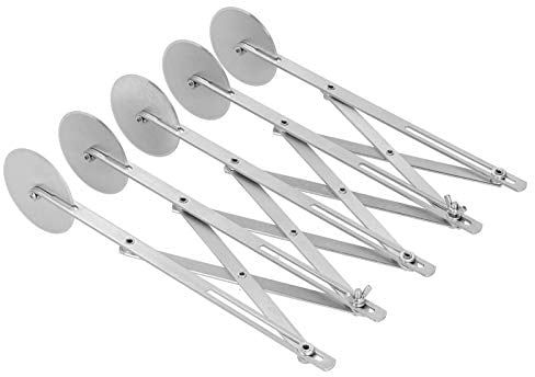 Cortador de Masa, Divisor de Masa de Acero Inoxidable de 3/5/7 Ruedas, Cortador de Pizza Expandible Cortador para Hornear Cortador de Repostería para Galletas Divisor (5 Ruedas)