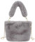 Meliyya Damen Fellimitat Schultertasche Plüsch Umhängetasche Flauschige Handtasche mit Ketten Plüsch Griff, Grau