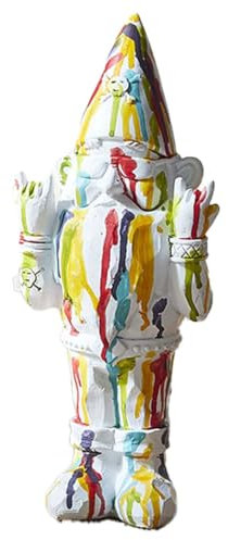 C L'AFFAIRE Statue Multicolore Nain de Jardin Rock H33cm