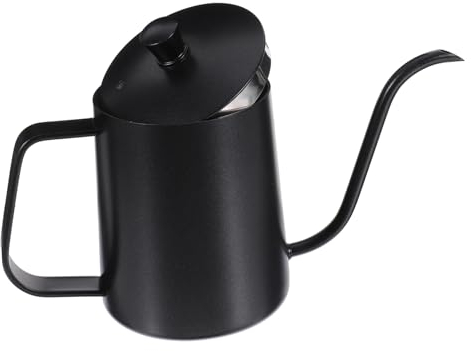 IMIKEYA Edelstahl Kaffeekessel 350ml mit Langem Ausguss Schwarz