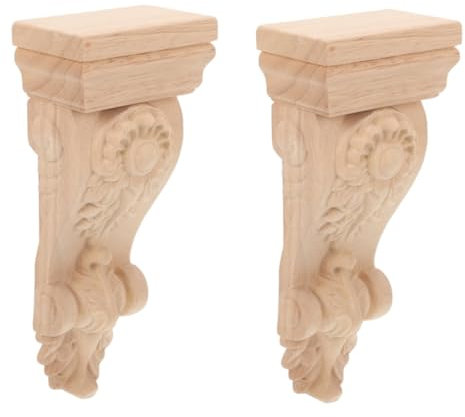 Uonlytech 2St Konsole graceling elegante wohnwand deko czajnik bastelst unikal Holzschnitzerei-Aufkleber Holzdekorationen Eckleiste Eck-Onlays Schrank schmücken Krone Hornblume Applikationen