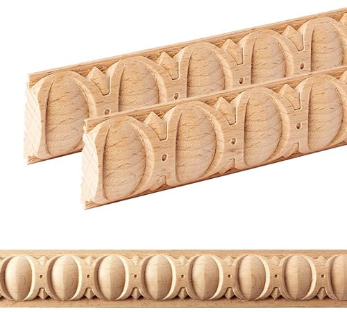 ben+camilla.com Ornament Leiste Holz für Möbel in 27 x 10 x 1000 mm | 2-er Set = 2 Meter | SB-230 mit 3D Astragal Buche | Zierprofile Friesenleiste Wandleiste Profilleiste