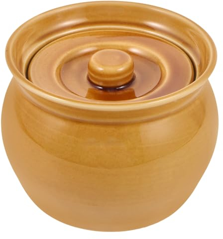 Cabilock Small Ceramic Stew Pot with Lid,350ml Ceramic Cooking Pot, Japanese Chinese Ceramic Casserole Clay Pot Earthen Pot Cookware Stew Pot Stockpot