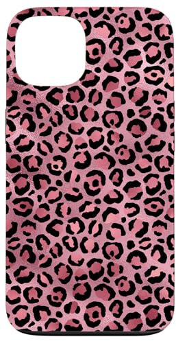 iPhone 13 cute pink black leopard aesthetic glam print Case