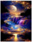 5D Diamant Painting Set, Diamant Painting Bilder Wasserfall, Diamond Painting für Erwachsene und Kinder,Diamant Malerei Bastelset, Weihnachtsgeschen