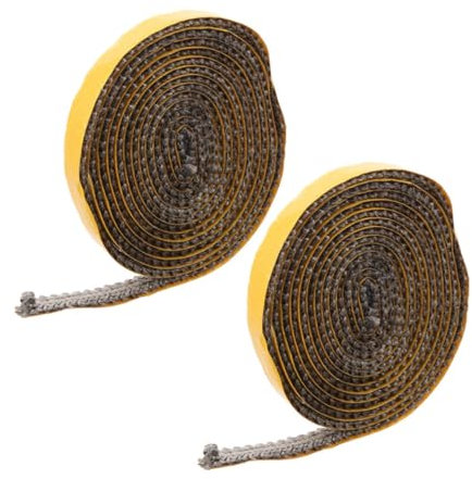 Zerodeko 2pcs Fireplace Wood Stove Door Seal Stove Gasket Tape Fiberglass Tape Heat Insulation Seal Strip Self-Adhesive High-Temperature Adhesive Included