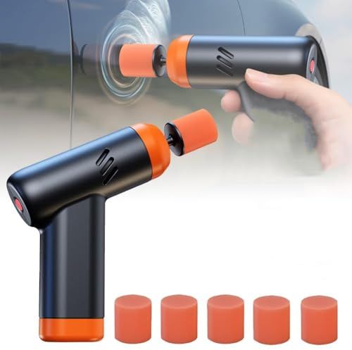 Mini Poliermaschine, Schnurlose Auto Poliermaschine 2000mAh Wiederaufladbare Exzenter-Poliermaschine mit 2 Geschwindigkeiten einstellbar, Kratzer-Reparatur Auto-Polier-Set für Autopflege