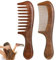 2 Stück Multifunktionaler Haarkamm Aus Holz, Walnut Hair Comb, Antistatisch Bequem Glätten Holzkamm, Für Dicht Feines Langes Haar Kamm Massage Langlebig Natur Bartkamm Damen Und Herrenals Geschenk.