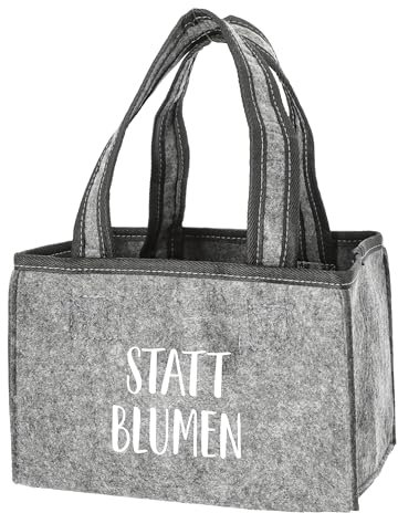 MC-Trend: Witzige Männerhandtasche aus robustem Filz für 6 Bierflaschen STATT Blumen – der perfekte Bierträger, die stylische Herren-Tragetasche für Bierliebhaber