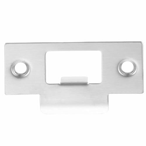 Door Strike Plate, 2Pcs 70mm x 40.3mm 201 Stainless Steel Latch Deadbolt Strike Plate for Door Frame Door Jamb, Silver