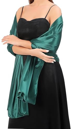 YKDLLF Damen Halstuch Chiffon Sommer Schal Festliche actory Heidi Chiffon Schal Damen Seidenweich und Federleicht Eleganter Halstuch Premium (grün)