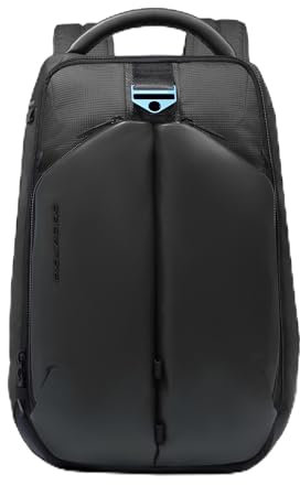 PIQUADRO – Zaino porta PC 14 a 2 scomparti – in Tessuto e Pelle Vegana – Colore Nero