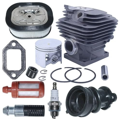 UYTGFO Kit di fasce elastiche for cilindro e pistone in Nikasil da 52 mm, adatto for motosega Stihl MS461 MS 461 1128 020 1250. Ricambi di ricambio.